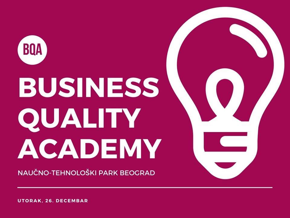 Događaj ''Business Quality Academy'' u organizaciji FON-a, će se održati u utorak, 26. decembra, u prostorijama Naučno-tehnološkog parka Beograd.

Po drugi put za redom, dobio sam priliku da održim predavanje mladima, a ovog puta na temu: Od freelance-a do svetske prilike.
