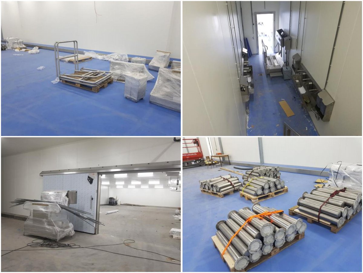 De installatie is in volle gang bij Rodévis Urk. Ook daar genieten ze binnenkort van de nieuwste hygiënesluisinrichting, handwasbakken, aanrijdbeveiliging en brandslanghaspelkasten van #Bosgraaf.
