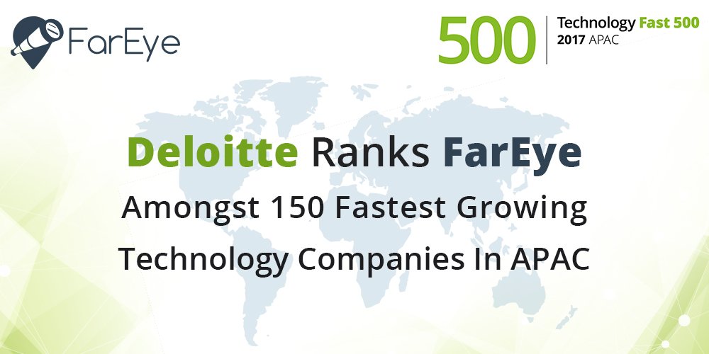 FarEye's tweet image. #FarEye ranked by @Deloitte among 150 Fastest Growing #Technology Companies In APAC #Fast500APAC