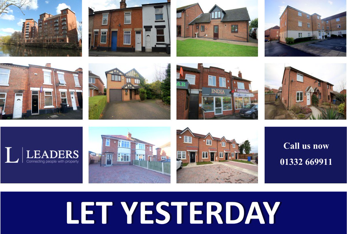 LeadersDerby's tweet photo. The reason we are Derbys Number 1 Agent. Call 01332 669911 for your free market appraisal. #number1 #lettingagent https://t.co/00L96VKPej