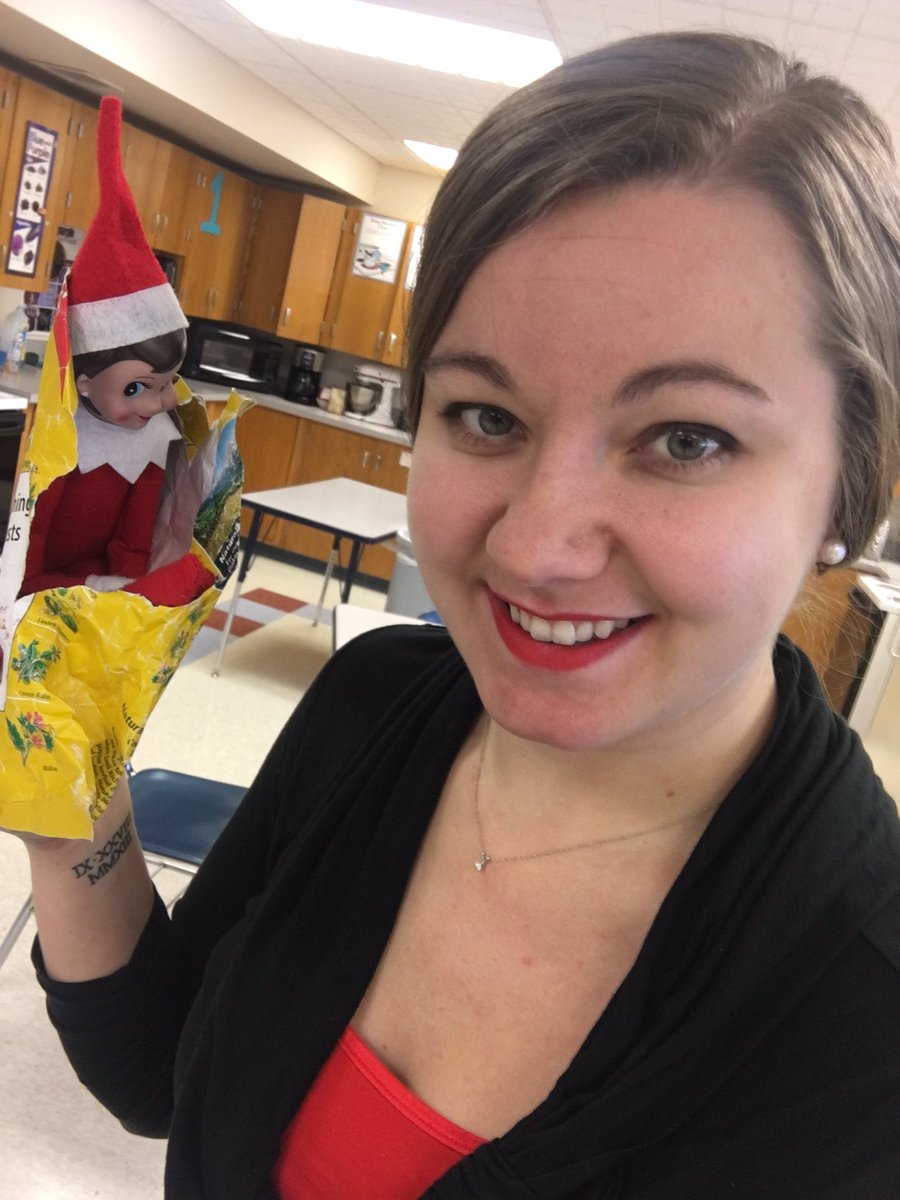 MsCantello's tweet photo. Sparkles the Elf ended up in my lunch bag today raising my cough drops! #elfontheshelf #funfestivities https://t.co/HJBvt2q791
