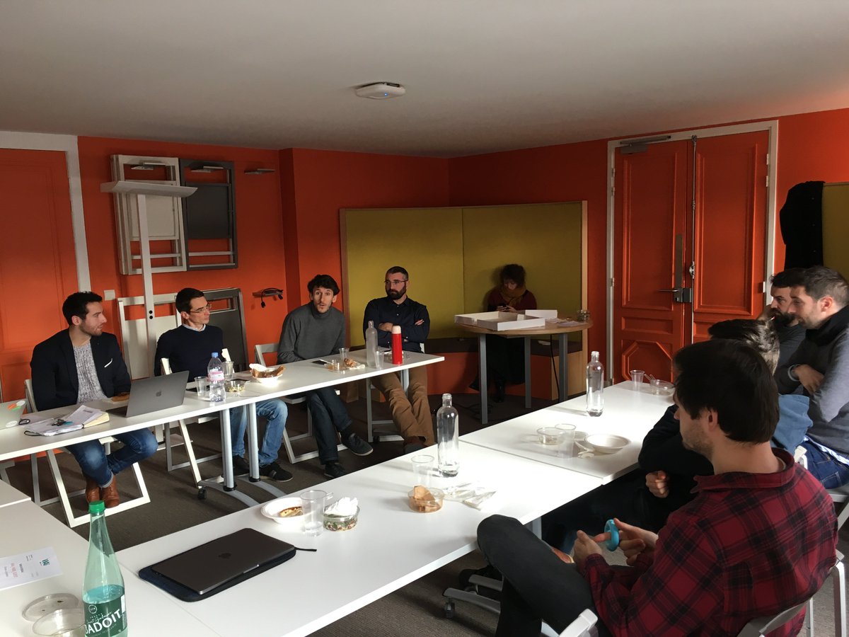 PretotMaud's tweet photo. Déjeuner d'échanges entre les entrepreneurs accélérés #WaiBoost #3 @mabanque_bnpp @latelier #WaiParis @InnovMakers @Blocinblocteam @Energic_SAS @MipRobotics @PlanetRide_ @dataswati @batvoicetech https://t.co/x4D7nk4h5t