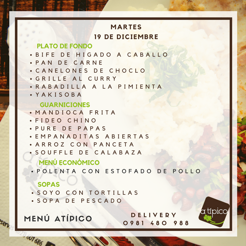 atipicopy's tweet photo. Menú del día: Polenta con estofado de pollo🍗
Almorzá rico a tan sólo 15.000gs

Hacé tu pedido y te llevamos el almuerzo a la ofi, sin costo 📞0981480988

📍Alberdi 456 📍En Rivera Bar estrella entre 14 de mayo y alberdi https://t.co/Iw2vreg1oW