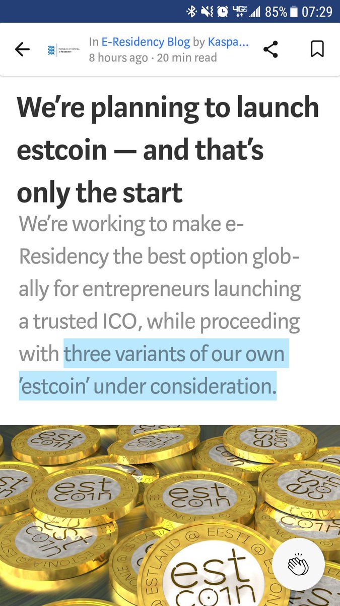 NelsonMRosario's tweet photo. Estonia considering launching three coins, because one coin is so 2017 #cryptocurrency #sovereigncoin https://t.co/mfXXLCFMo0