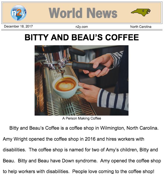 Everwayglobal's tweet photo. Brewing opportunity for individuals with #specialneeds, Bitty &amp; Beau's Coffee is named @CNN Hero of the Year! Read more in our #breakingnews article.  https://t.co/mDPDvlSljy https://t.co/NKHcbWyW7Z