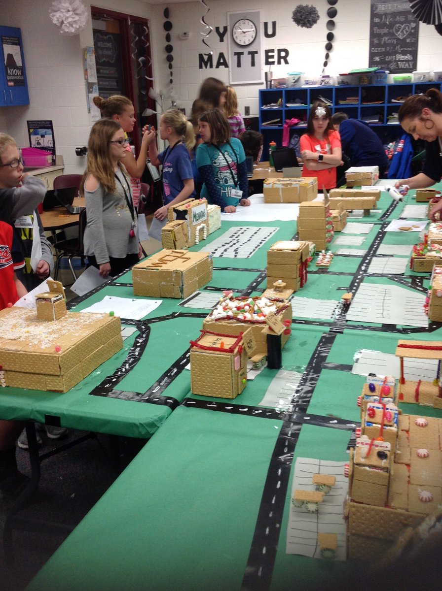 My fifth grade students are having such a blast participating in the #GingerbreadSTEM project.  Our West Wichita community is built and we have been sharing and learning with other classes.  Such a great learning opportunity and so much fun!