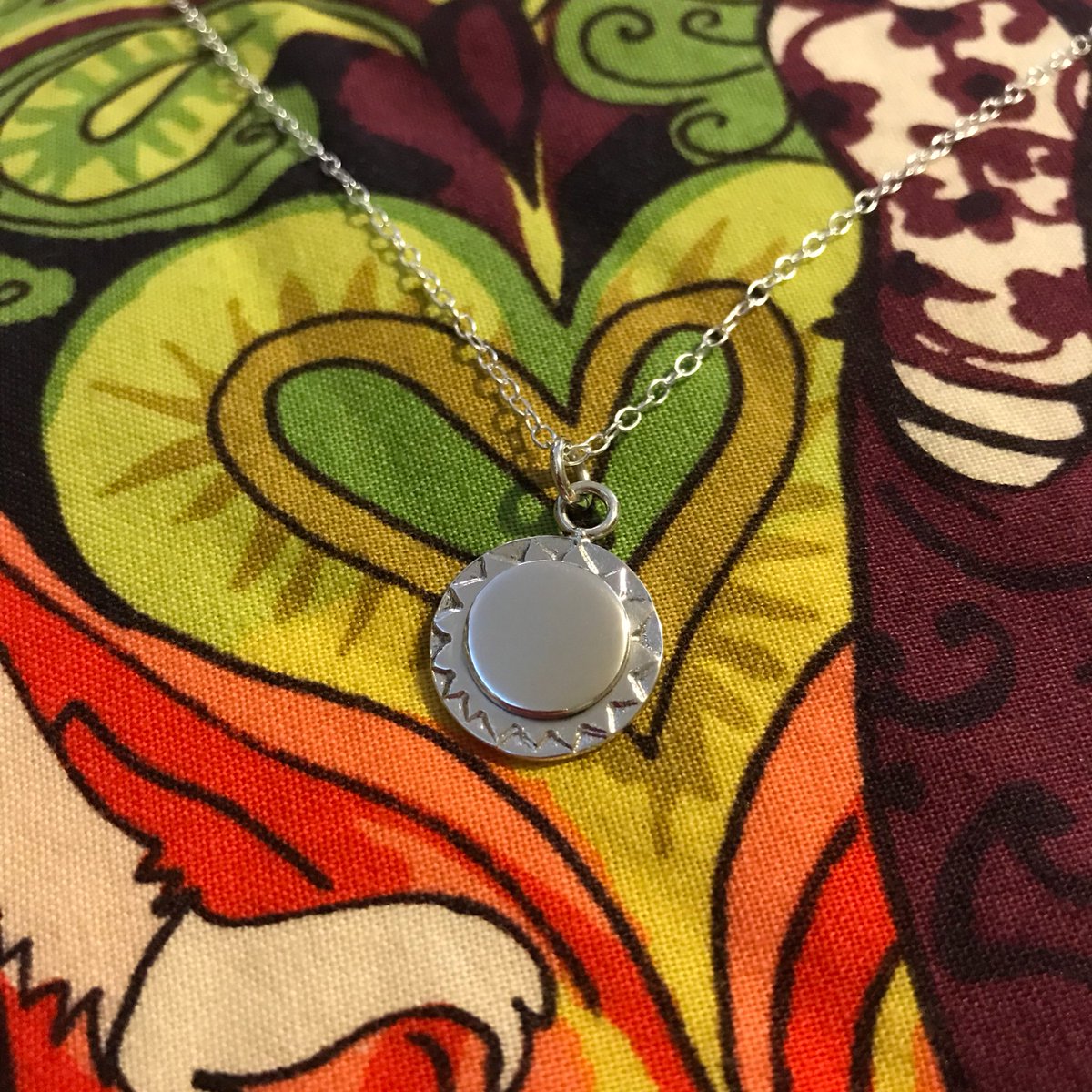 MarieJewellery's tweet photo. This lovely sun pendant is off to a good home this week to brighten up this rainy weather #sterlingsilver #handmade #Pendant #HandmadeHour #silversmith #jewellery https://t.co/unETKFoLEY