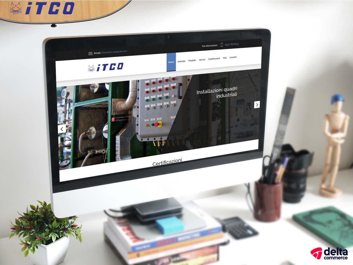 Deltacommercefe's tweet photo. Itco Impianti, azienda specializzata nella realizzazione di impianti elettrici industriali, si è rifatta il look con un nuovissimo sito realizzato da Deltacommerce. Potete visitarlo qui 👉https://t.co/KFboE7Fuc9 https://t.co/GFQFk1QoJ3