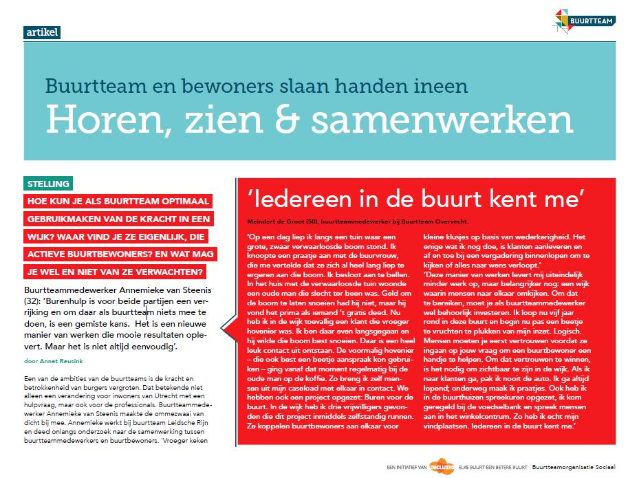 Hoe kun je als buurtteam optimaal gebruikmaken van de kracht in een wijk? Waar vind je ze eigenlijk, die actieve buurtbewoners? En wat mag je wel en niet van ze verwachten? Buurtteammedewerker Annemieke deed onderzoek. Benieuwd naar haar verhaal? Kijk op: bit.ly/2BzFU8h