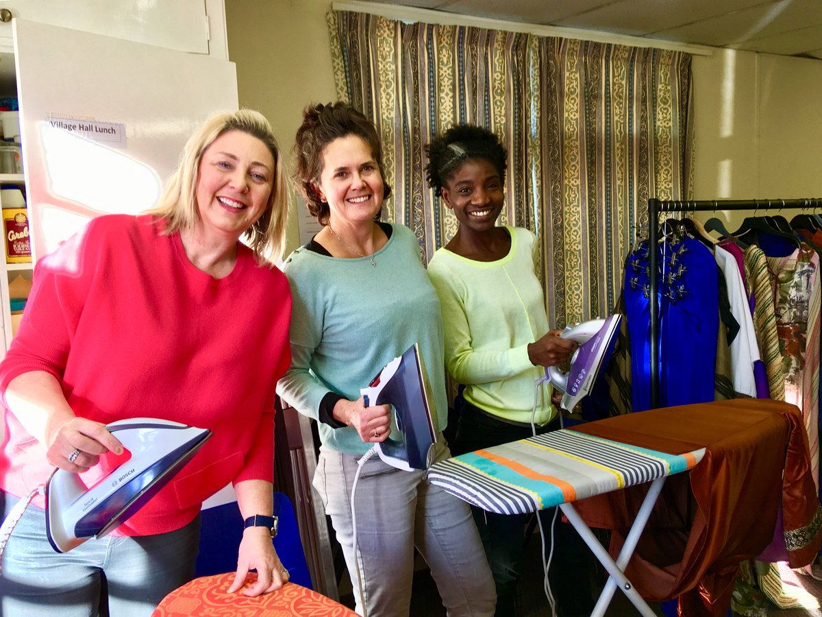 alan_mustoe's tweet photo. Karen, Jenny &amp; Pam ironing the shepherds’, kings’ and casts’ costumes for our Tableau of the Nativity at the lychgate of St Nich’s Church Chislehurst - Christmas Eve, 6pm. https://t.co/Sh3MyLDOYa