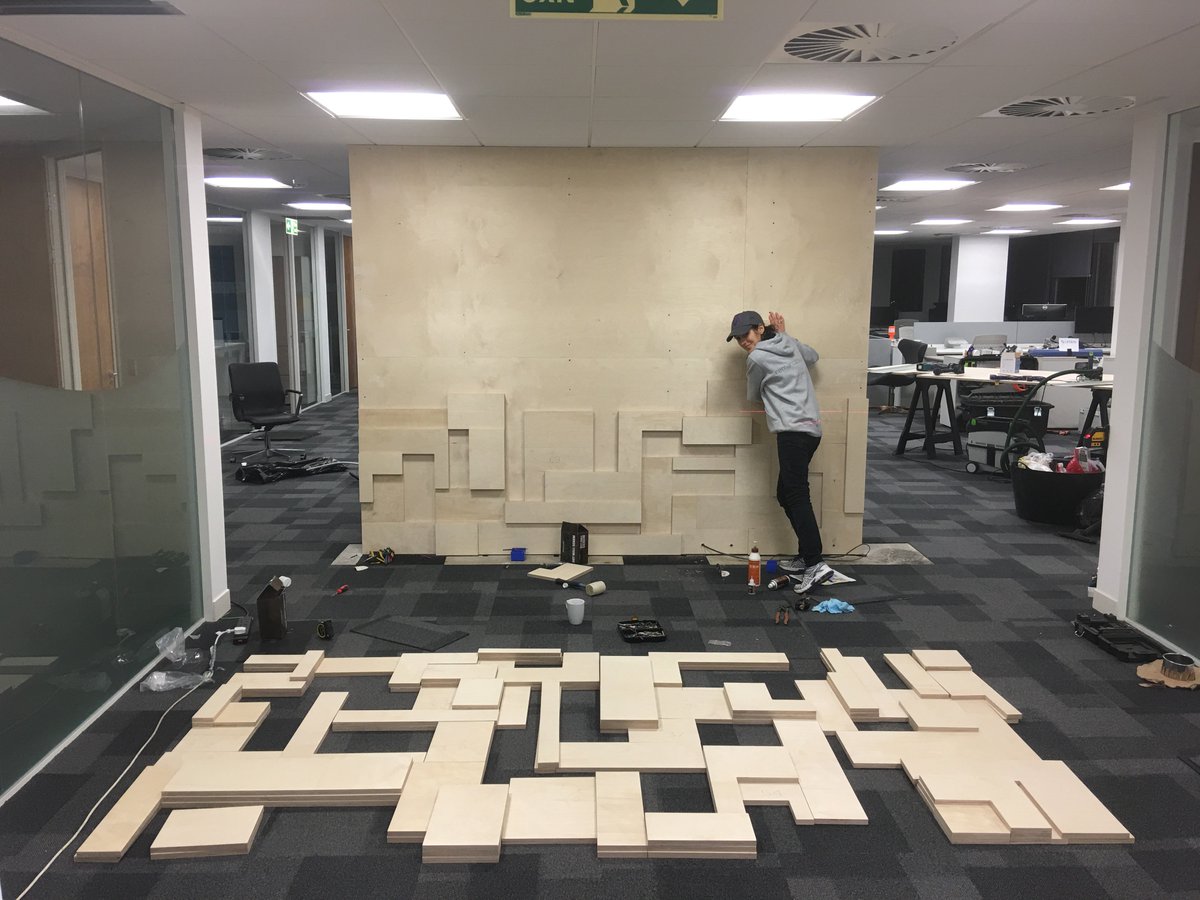 remarcableDSGN's tweet photo. The Christmas #puzzle started early this year for Remarcable 🎄
#design #receptionwall #Liferay #project #Remarcable #office #renovation https://t.co/KGXiNcm4Vy