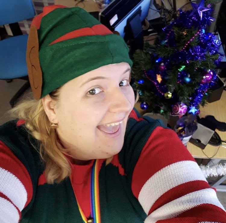 The Best ‘Elfie’ selfie for #WarwickXmas goes to Emily Stilwell from Psychology – loving the outfit, Emily!