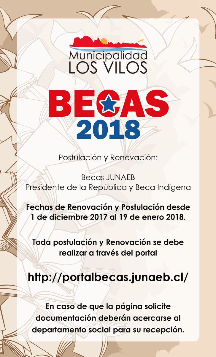 Vecinos y vecinas, infórmense de la postulación y renovación de la beca Presidente de la República y la Beca Indígena.