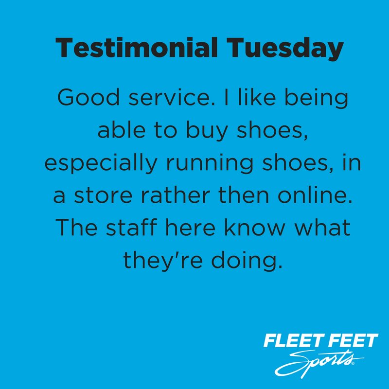 #TestimonialTuesday Why buy online and deal with the guesswork and hassle of returns? #FleetFeetScottsdale #WeRunAZ