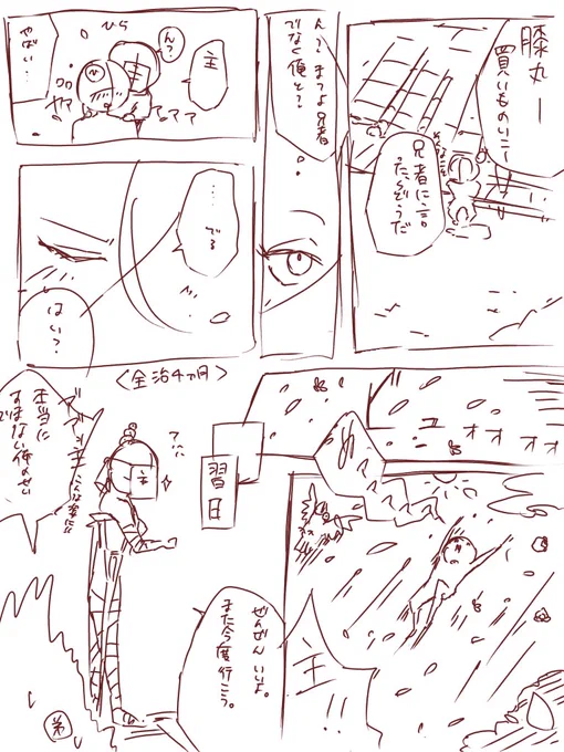 膝×さにわもどきの漫画ラフ
完成しない予定(笑) 