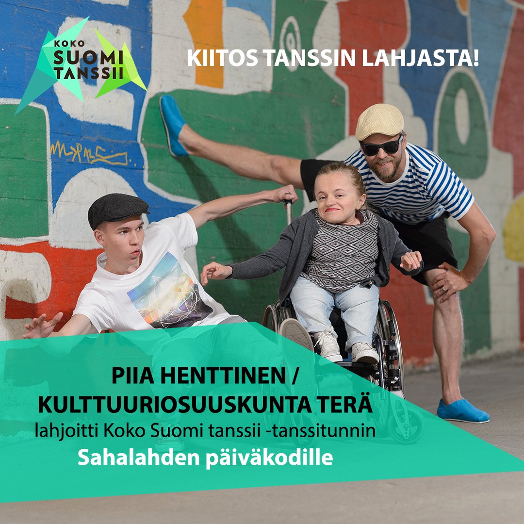 Kangasalalainen Piia Henttinen lahjoitti Koko Suomi tanssii -tanssitunnin Sahalahden päiväkodille! Anna sinäkin aineeton tanssin lahja 31.12. mennessä suomitanssii.fi/lahjoitus/ #tanssi #lahja #joulu #suomi100