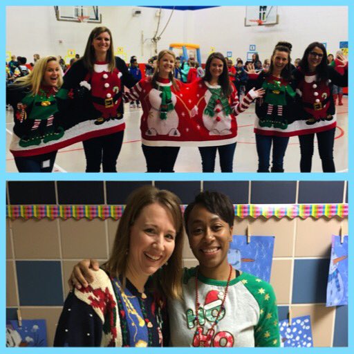 WoodwayElem's tweet photo. Our sweaters are uglier than yours! 🤣🎄 #midwaymagic https://t.co/cnYzhGGe3h