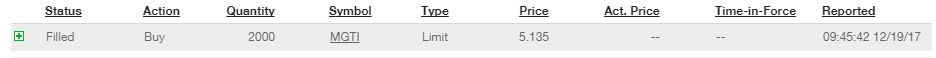 RipsAndDips's tweet photo. $MGTI is #Ripping
#RipsAndDips added it to the list with a small buy.
#GoodTiming
Headed to $15. https://t.co/mCUk3ZUtHJ