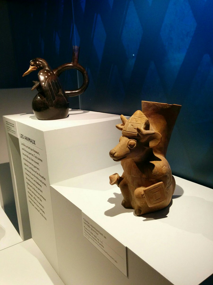 Negilahn's tweet photo. Cruches représentant un canard et un cervidé guerriers ... 😮 #ExpoPerou @quaibranly Superbes ... 😮 https://t.co/Uwn8WWAAcB