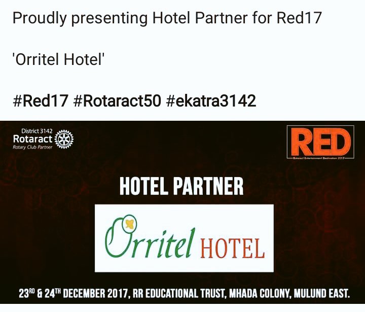 BhagyaNirphara3's tweet photo. #RED_2K17❤  
#आला_रे_आला_आता_Red_आला 
#RED_IS_Coming 
#4_Days_To_Go 
#23rd_And_24th_December_2017  
#Rotaract_50 
#ekatra_3142 https://t.co/OZuKOCJigF