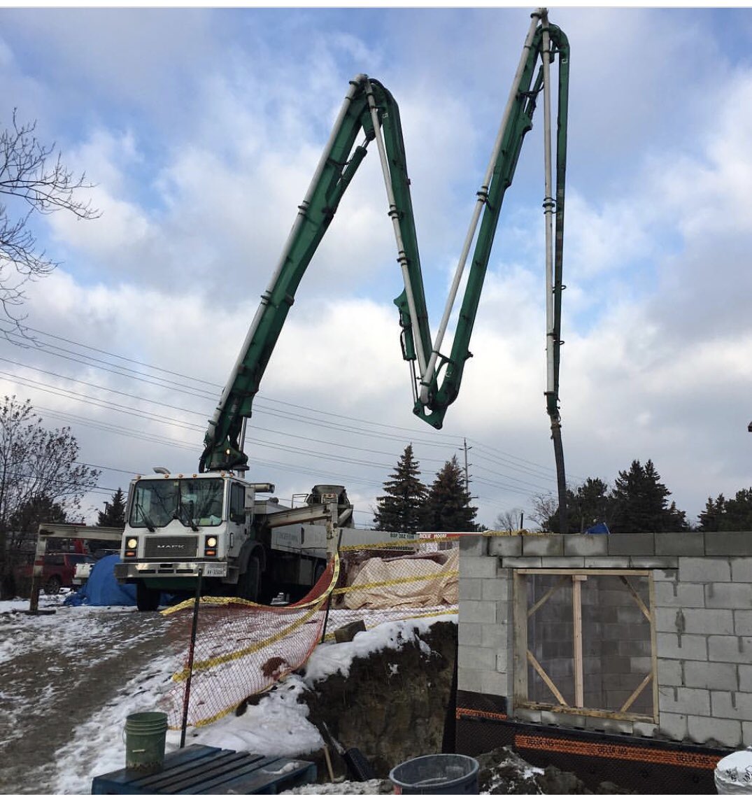 NTL_Contracting's tweet photo. The “M” in the sky can only mean one thing! Maple Concrete on site! #Excavation #Waterproofing @TrustedPros #BestOfTrustedPros #NTL https://t.co/CBCXaTVFyS