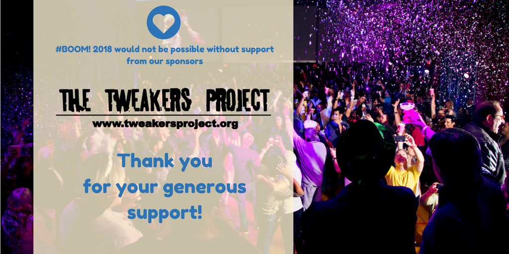 WeHoBOOM's tweet photo. How did that happen?! We are super excited to be celebrating #BOOM! 2018 New Year’s Eve Prom Extravaganza with the support of the Tweakers Project ! Can’t wait to see you all there!!! https://t.co/ldr4N9gS9J