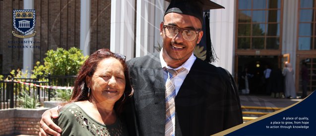 UWConline's tweet photo. 🎓| Adaryll Simpson worked hard to provide a better life for his family - and has just graduated with his B.Pharm degree from @UWConline earlier today, while still working a full-time job #iamUWC
https://t.co/XVKjrdaelC https://t.co/wcuJgKOyHo
