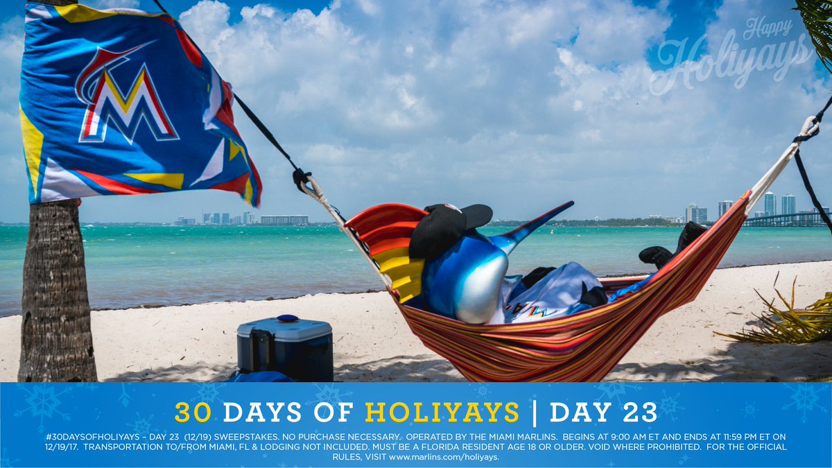 Marlins's tweet photo. A free ride from @frscaribbean for two? Follow @Marlins on both Twitter and Instagram, “Like” this and reply with who you’d bring for your chance to win.

#30DaysofHoliyays | 🔗: https://t.co/JXa5Th4W0e https://t.co/anlS07VegU