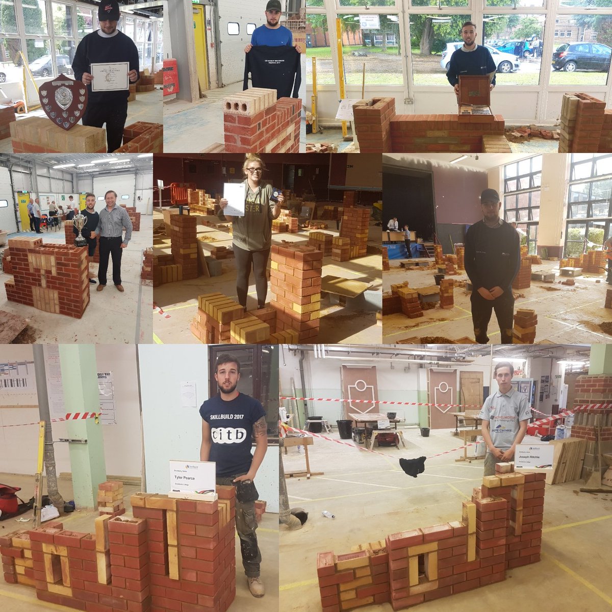 trowel63's tweet photo. Amazing success for the department in 2017! Proud of our students reaching their full potential! @FEBrooklands @emilyash2000  @tylerpearce96 @joe_ritchie97 @LukeNeville_ @Liz_BreedonCem @EveLivett @FisSkills @CITB_UK @DonnaSkillBuild @worldskillsuk @GBricklayers @GoConstructUK https://t.co/ZNKlr5ty8y