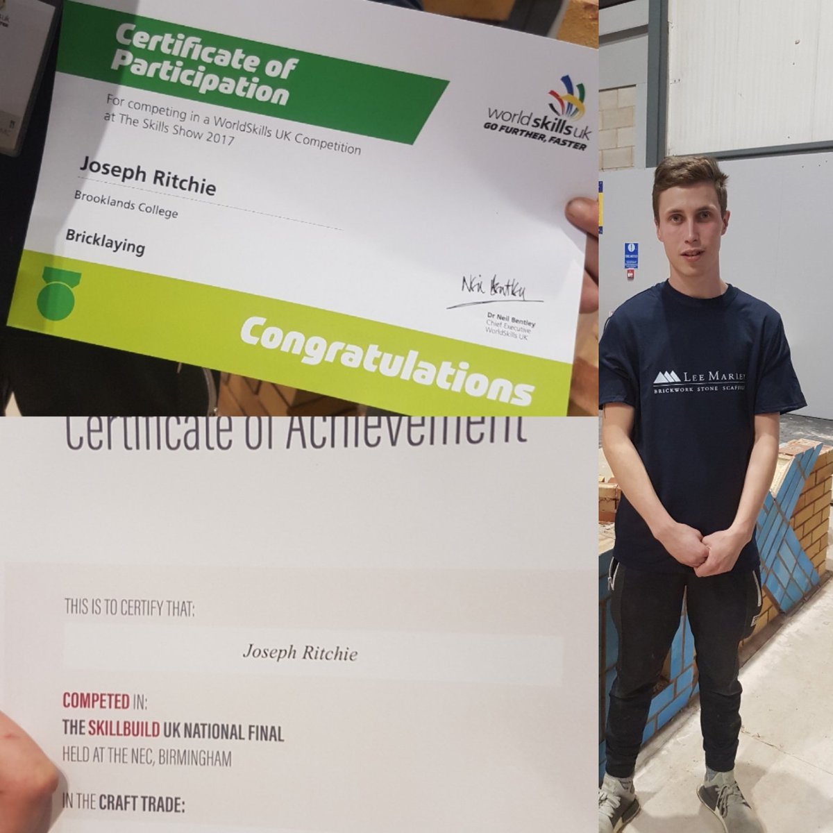trowel63's tweet photo. Amazing success for the department in 2017! Proud of our students reaching their full potential! @FEBrooklands @emilyash2000  @tylerpearce96 @joe_ritchie97 @LukeNeville_ @Liz_BreedonCem @EveLivett @FisSkills @CITB_UK @DonnaSkillBuild @worldskillsuk @GBricklayers @GoConstructUK https://t.co/ZNKlr5ty8y