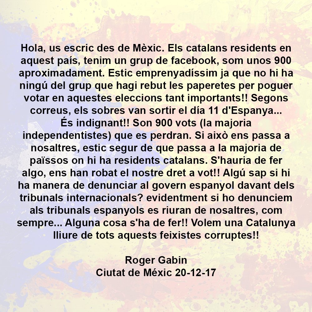 Si us plau, ajudeu-me a que se'n enteri tot el món!! <a href="/KRLS/">krls.eth / Carles Puigdemont</a> <a href="/JuntsXCat/">Junts per Catalunya🎗</a> <a href="/mkserra/">M</a> <a href="/MainatJM/">Josep M. Mainat</a> <a href="/soler_toni/">TONI SOLER</a> <a href="/tonialba/">TONI ALBÀ ||*||</a> <a href="/Esquerra_ERC/">Esquerra Republicana</a> <a href="/gabrielrufian/">Gabriel Rufián</a> <a href="/joseprull/">Josep Rull i Andreu</a> @JulianAssange @Anonymous_opt @blogsocietat <a href="/elnacionalcat/">ElNacional.cat</a> <a href="/tv3cat/">TV3 és ara @Som3Cat</a> <a href="/324cat/">3catinfo</a> <a href="/maticatradio/">El matí de Catalunya Ràdio</a> <a href="/junqueras/">Oriol Junqueras 🎗️</a> <a href="/cupnacional/">CUP Països Catalans</a> <a href="/CNICatalunya/">Miquel</a>