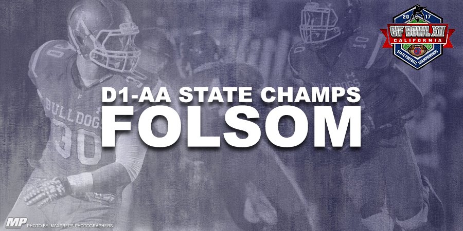 CIFState's tweet photo. ICYMI: Folsom (16-0) def. Helix (13-2) FINAL 49-42 

Congratulations to Folsom 🏆 @CIFState  D1-AA Champions! #CIFfb https://t.co/Sw1hxNd56t