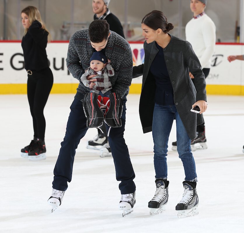 NHLBlackhawks's tweet photo. Lil Cooper Crawford took his pint-sized pads out for a spin, too! #HawksHolidays https://t.co/uwjLPJ5v2Z