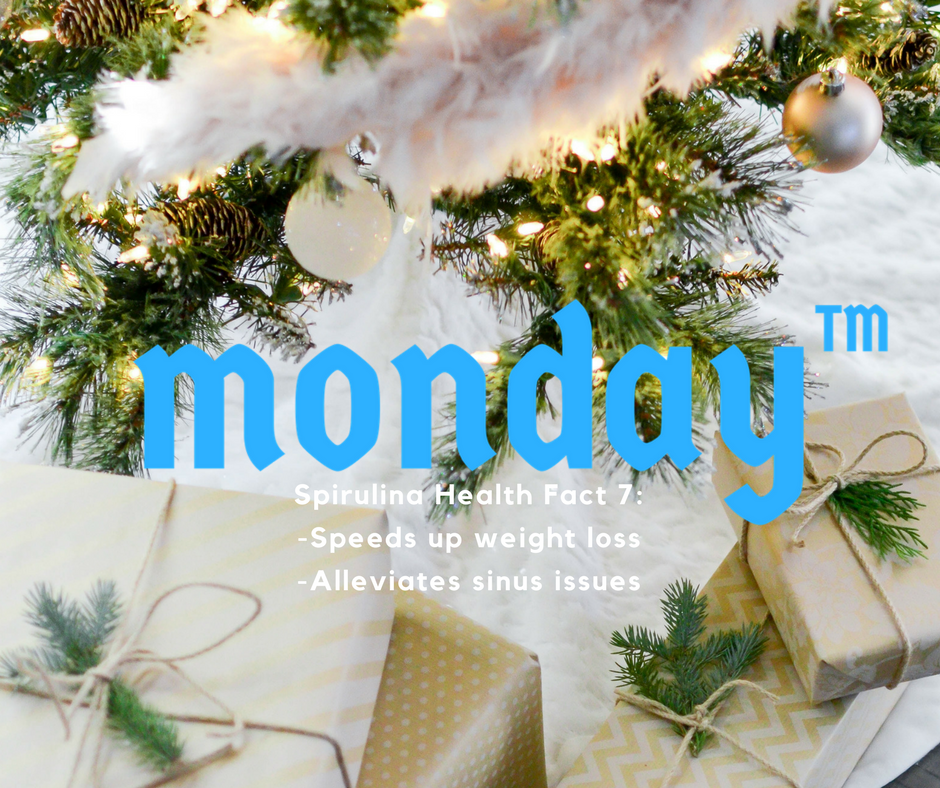 Mondaywellness's tweet photo. 6 Days till #Christmas! Health Fact #7: #Spirulina helps with some of the leading health issues in the world. A daily dose will help with weight and sinus issues. https://t.co/TxIL0KMdyL