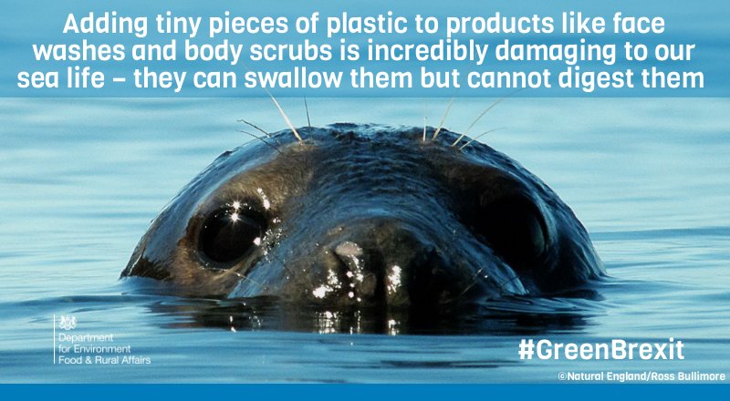 Today, <a href="/theresecoffey/">Thérèse Coffey</a> put the final signature to our ban on the use of microbeads in the UK – it will come into force on January 9! #GreenBrexit