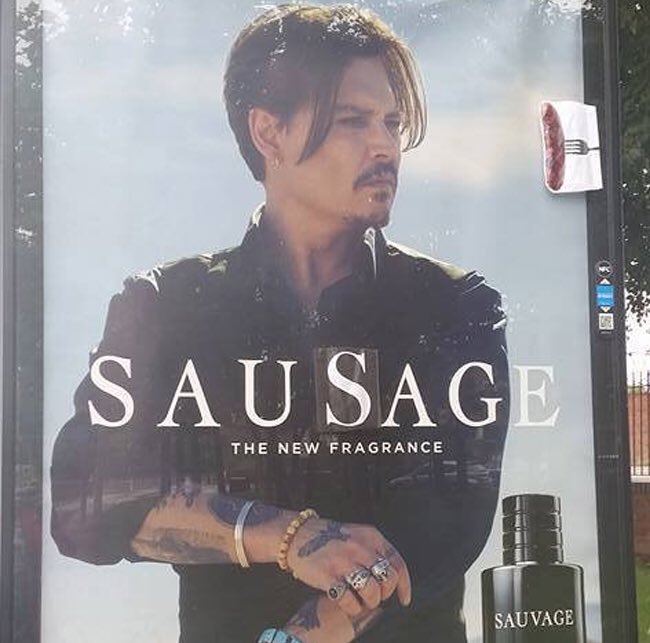 johnny depp sauvage sausage