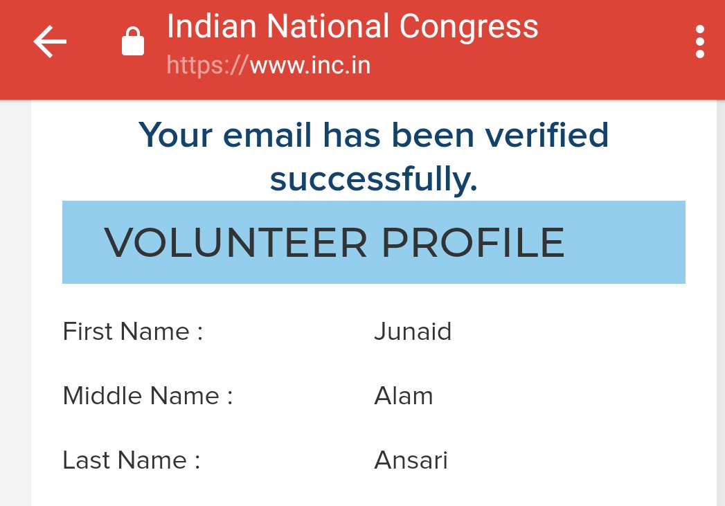 Alam19Junaid's tweet photo. @OfficeOfRG @INCIndia 
Joined the Indian National Congres online 🖑🇮🇳
Will work under the leadership of Rahul Gandhi ❤
#CongressPresidentRahulGandhi https://t.co/o0hdStpcvH