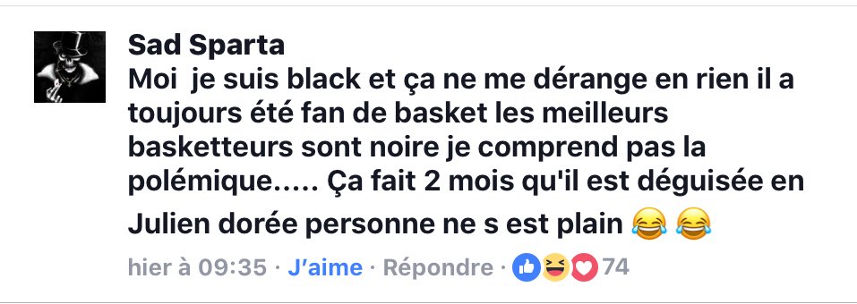 simonezecat's tweet photo. Vous ne trouverez pas de commentaire plus drôle et juste sur la pôv’ polémique faite autour du déguisement de #Griezmann 👏🏾👏🏾👏🏾 https://t.co/4Eaormn0tb