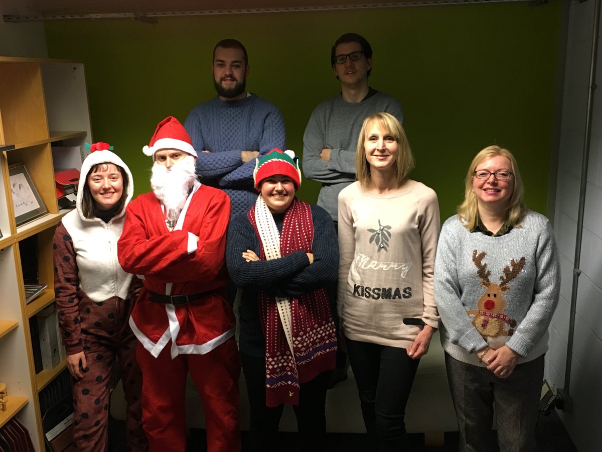 TriangleArch's tweet photo. Christmas Jumper Day got a bit out of hand this year. Happy Christmas from all at Triangle Architects! #CompetitiveChristmas https://t.co/Ig8FJNdsRg