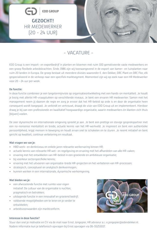 EddGroup's tweet photo. Niet 1, 2, 3 of 4, maar 5 vacatures tref je in de bijlagen. 
• Accountmanager Scandinavië (retail bloemen én planten)
• Accountmanager Frankrijk (retail bloemen)
• HR Medewerker
• Twee financieel (business) controllers

Delen is tof! Wie wordt onze nieuwe collega? https://t.co/8rwWxkAO9F