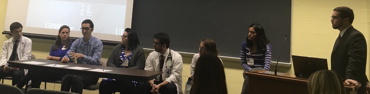 PittIMChiefs's tweet photo. Panel of residents sharing with medicine faculty what makes an effective teacher #MedEd #WeLearnFromEachOtherEveeyday #LifeChangingResidents https://t.co/s7qJRR9iGq