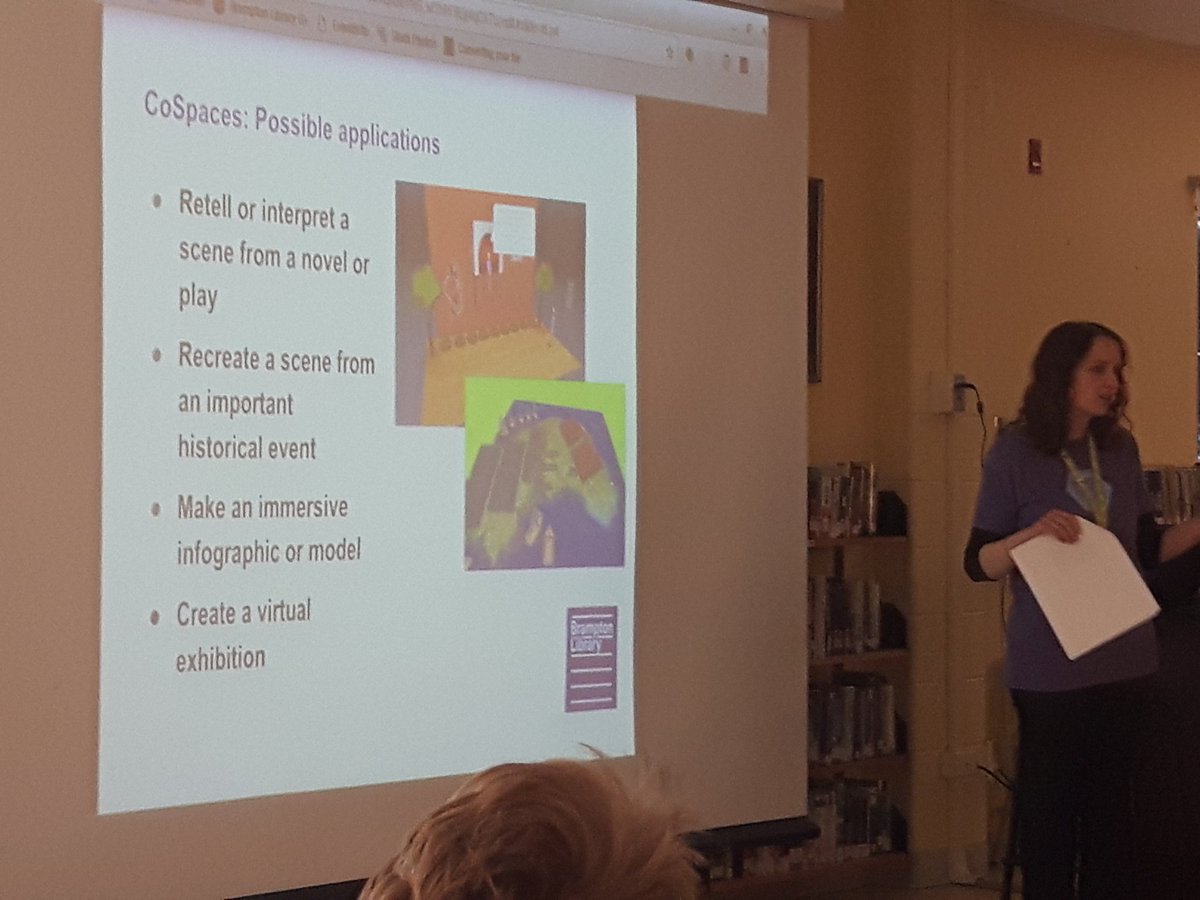 mctavish_h's tweet photo. @BramptonLibrary teaching @CardinalLegerSS #Lancers about the possible classroom applications of virtual and augmented reality! https://t.co/GwGyBcqzIQ