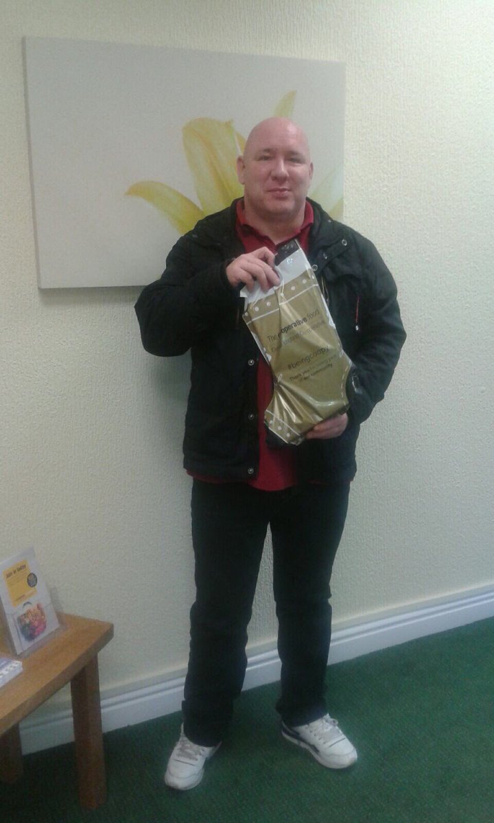 Wayne Platt local volunteer to Homeless Heroes working to keep the homeless of Birmingham safe on our streets, receiving his Golden Stocking on behalf of SJM Bradford Road. #beingcoopy <a href="/GallieAmanda/">Amanda Gallie</a> <a href="/mycooplife/">Central Co-op Funeral</a> <a href="/MikeTaaffe/">Mike Taaffe</a>