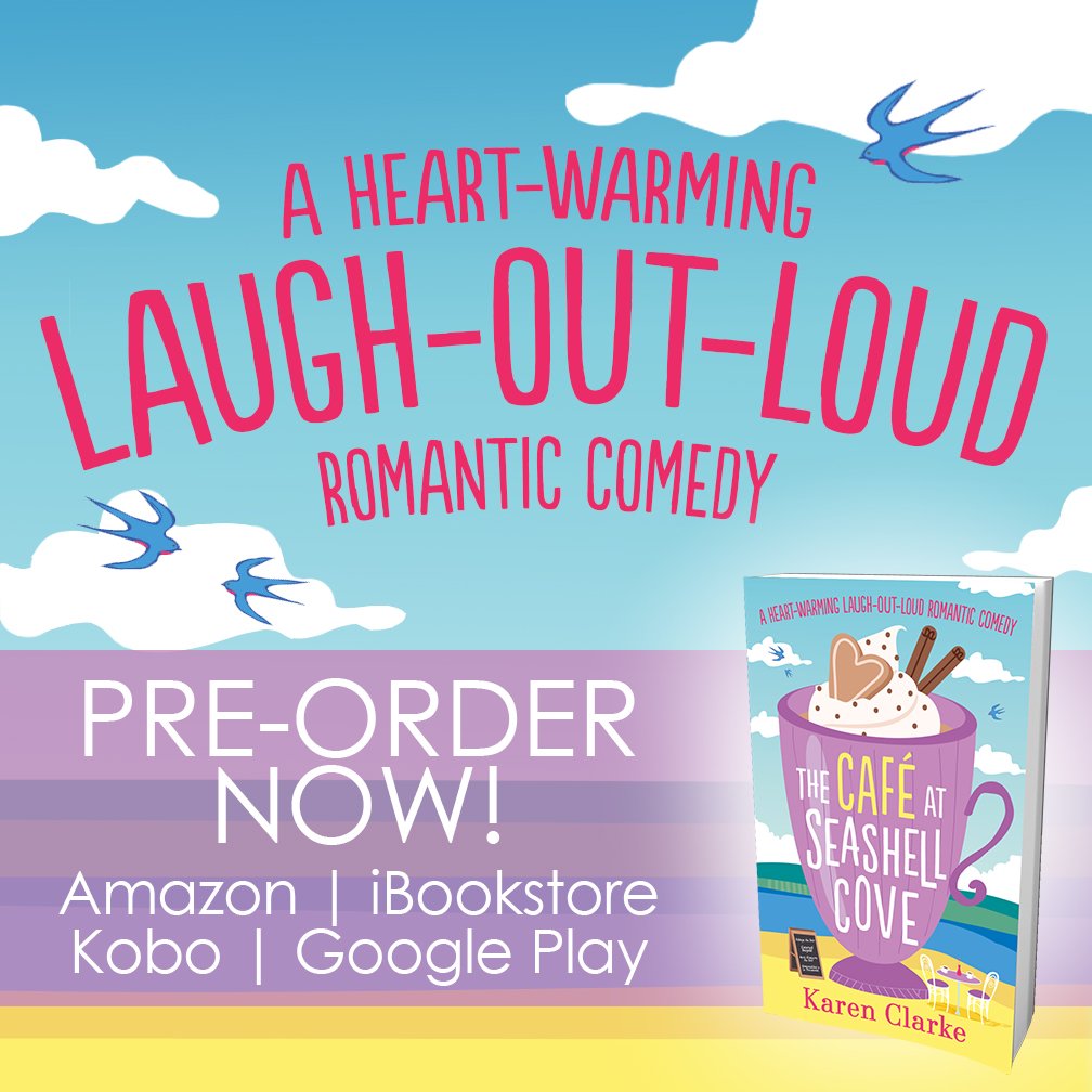 bookouture's tweet photo. We are super excited to reveal the gorgeous cover for @karenclarke123  The Cafe at Seashell Cove: A heartwarming laugh out loud romantic comedy! Out March 15th 2018 but you can pre-order your copy here: 
UK 🇬🇧https://t.co/b0Mg2aqKBi
US 🇺🇸 https://t.co/Wdt9DBbeVD https://t.co/4tYvsm91vC