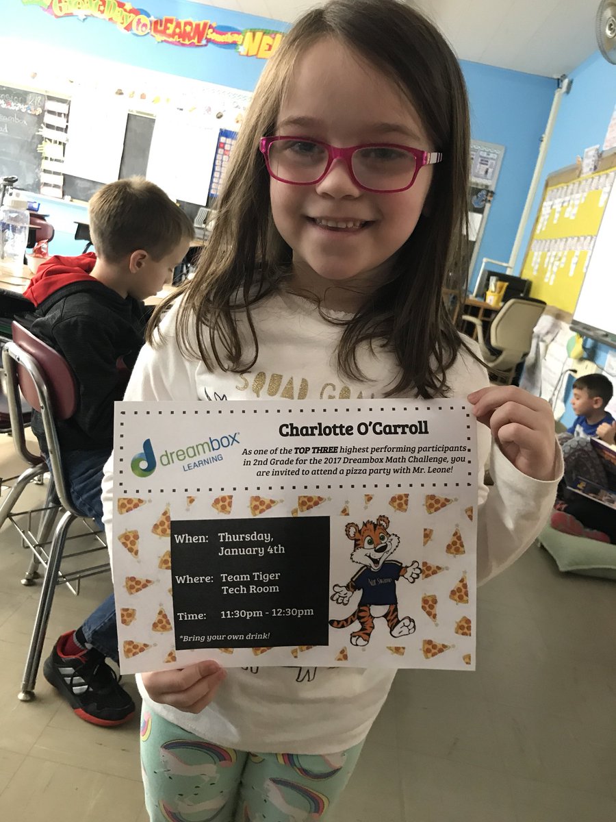 I am proud to announce our very own Charlotte placed top 3 for 2nd grade during the Dreambox Challenge! Congratulations and enjoy your Pizza with Mr. Leone! #hardworkpaysoff @NutSwampTigers <a href="/abbyfriend79/">Mrs. Friend</a> <a href="/MTPSpride/">Middletown Township Public Schools</a>