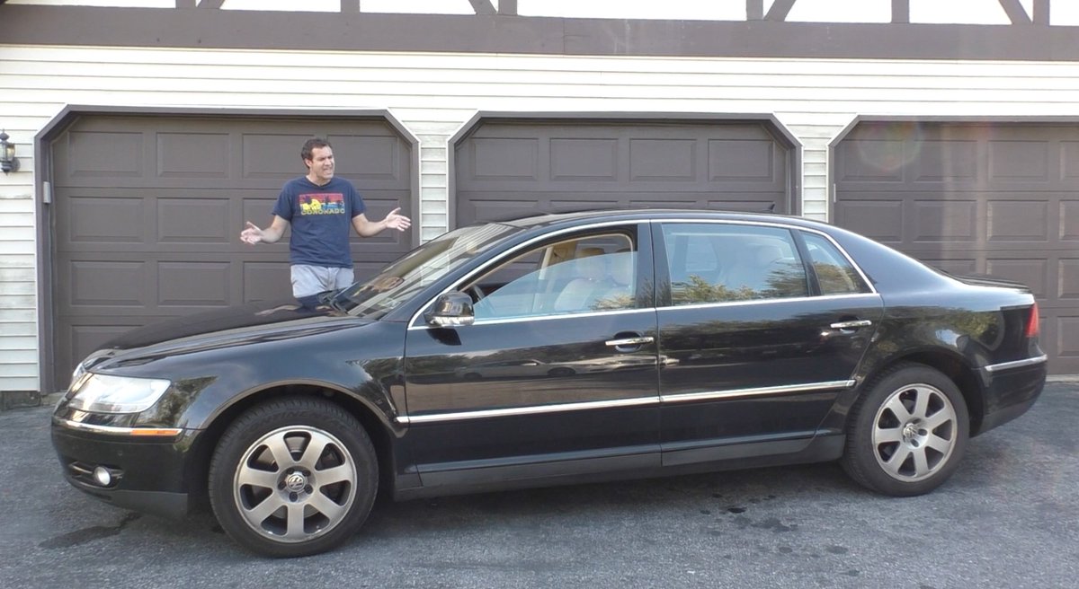 DougDeMuro's tweet photo. The Volkswagen Phaeton W12 was a $120,000, 12-Cylinder VW Luxury Sedan. https://t.co/KK8WIMKRLz https://t.co/q3M2lZ5K9c