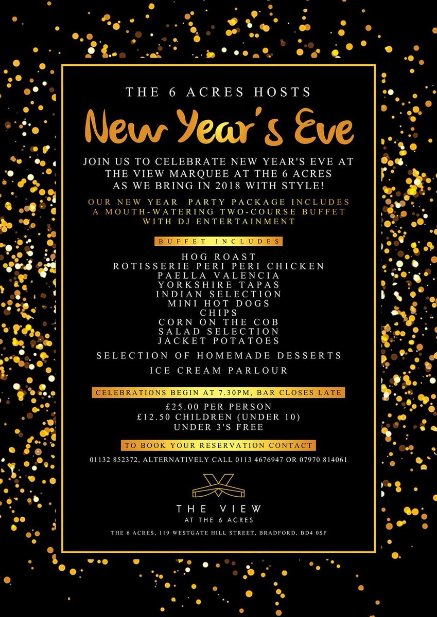 #NYE2018 come and join us at The View Marquee for our #nye #party. Call 01132 852372 for #tickets. Children are also welcome!