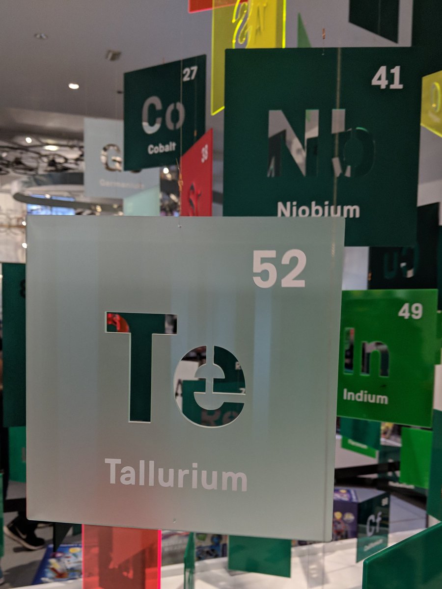 jjamcameron's tweet photo. Hey @sciencemuseum, your sign has element 52 (Te) as Tallurium. My 11year old is Tellurium me it's something else? #spellingscience https://t.co/VxG3unCNTx