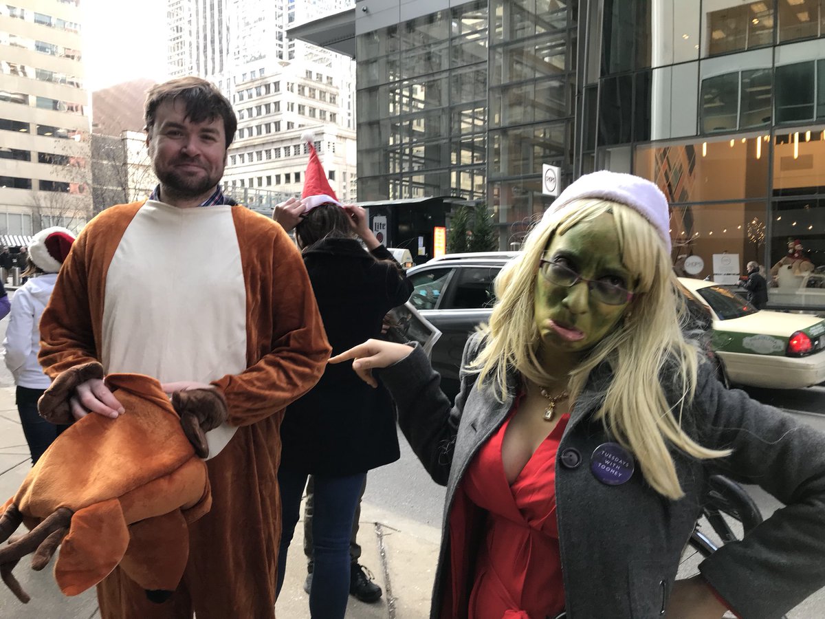 TuesdaysToomey's tweet photo. Preparing for #TuesdayswithToomey w’ .@flora_lucia .@PennEnvironment for #ClimateChange caroling! #SaveTheEPA #GOPtaxscam #CDC7words (crashed by .@swampcaucus) .@WhatsPatUpTo .@IndivisiblePHL .@PhillyResistNow .@ToomeyMemes .@toomeyregrets .@PatsTranslator https://t.co/m2n044lOtr