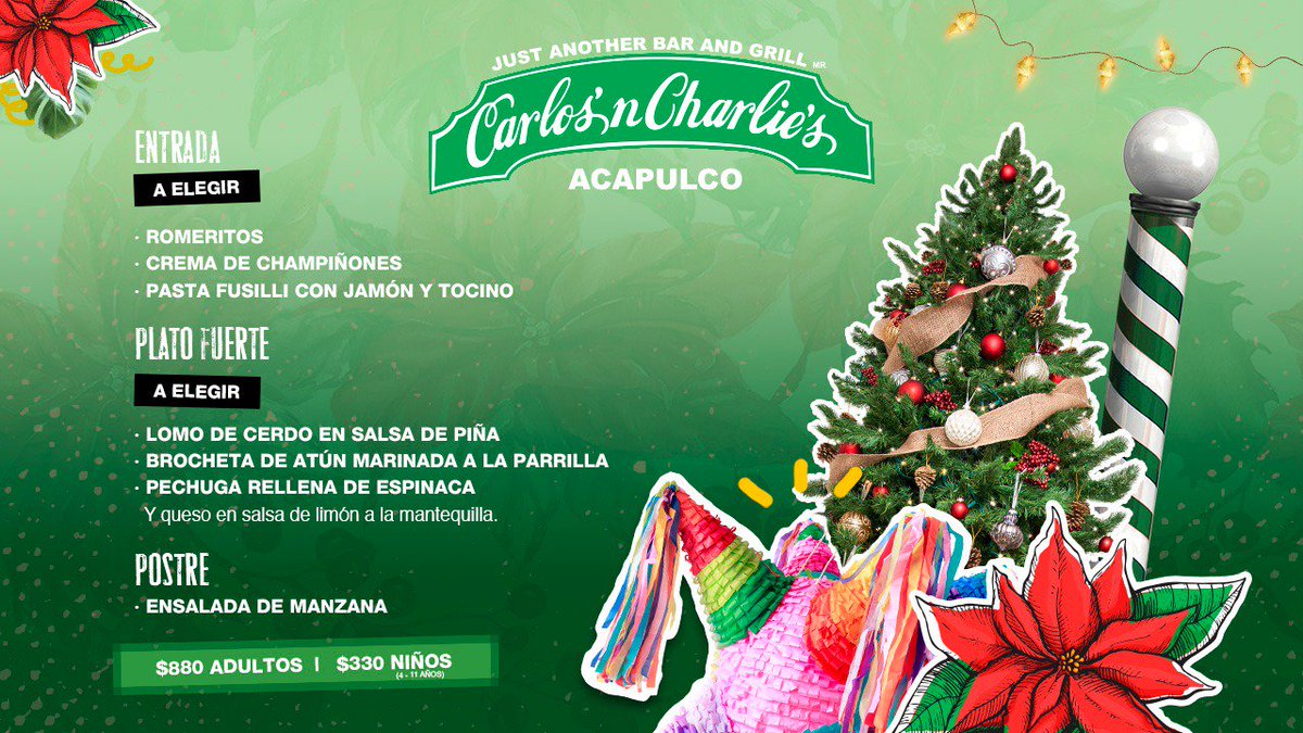 AcaCharlies's tweet photo. ¡Celebremos la Navidad juntos!
#AcaCharlies #ChristmasTree #AmigosAtendiendoAmigos
@LaIslaAcapulco https://t.co/hoz7wJ6WtN